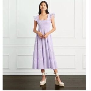 Hill House Home The Ellie Nap Dress - Lilac Stripe Linen XXS